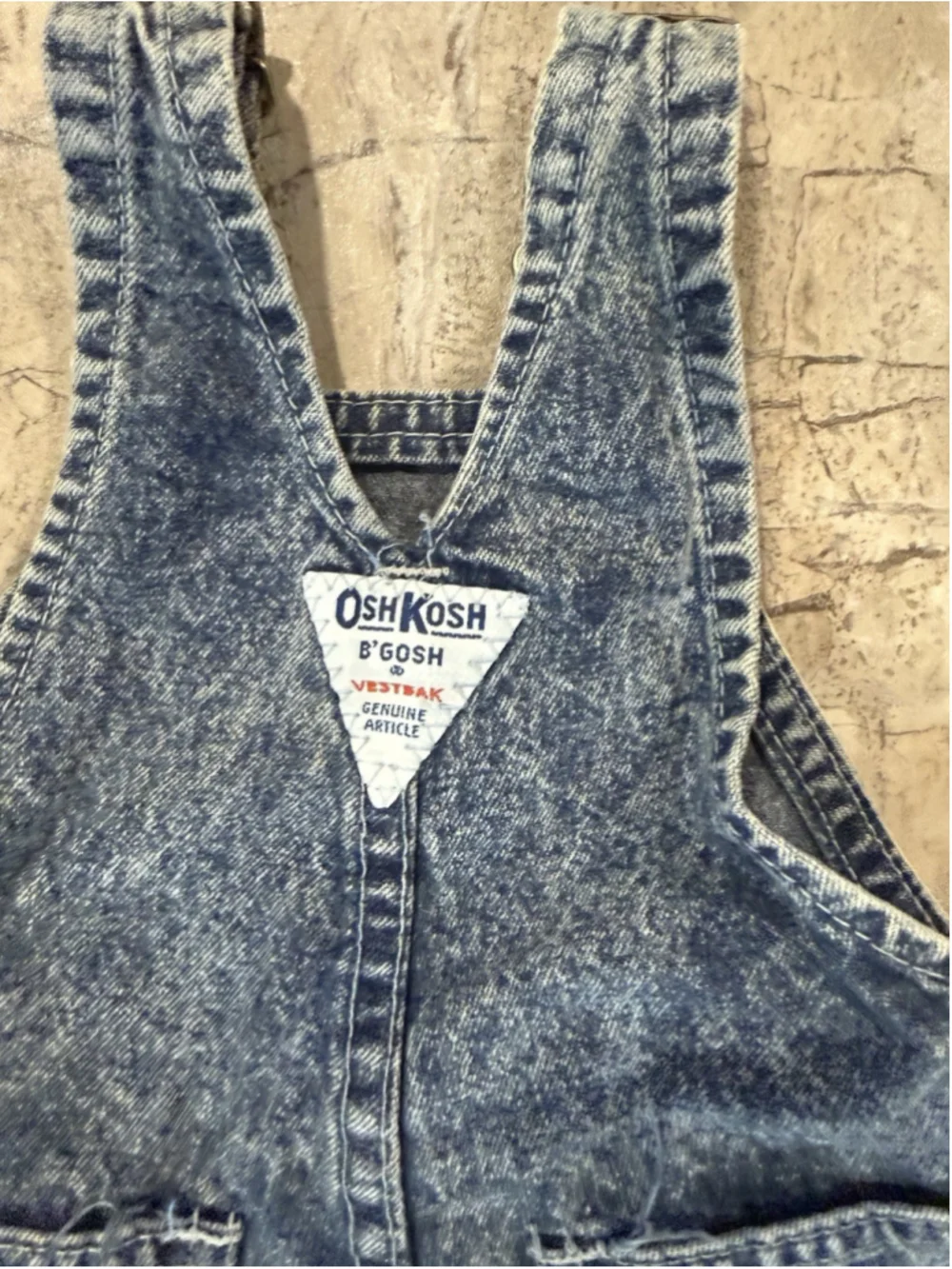 Vintage Oshkosh B'Gosh Kids Denim Overalls Acid Wash 3-6 Months 80s 90s USA